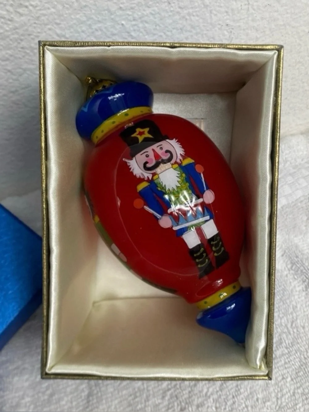 PIER 1 Christmas 2014 Red Nutcracker Glass Large Drop Ornament Glass Christmas